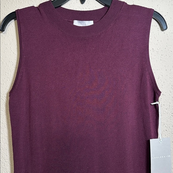 Nordstrom Chelsea28 Sleeveless Midi Sweater Dress women’s Large Burgundy $119 - Picture 7 of 13